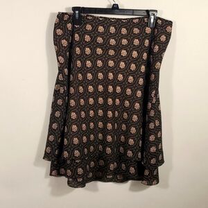 Ann taylor Floral brown skirt with Ruffles Size 12P